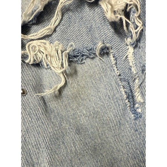 Levi 501 Straight Leg Rhinestone Grunge 25 Short 28 Inch Inseam Stars Light Wash - Picture 5 of 10